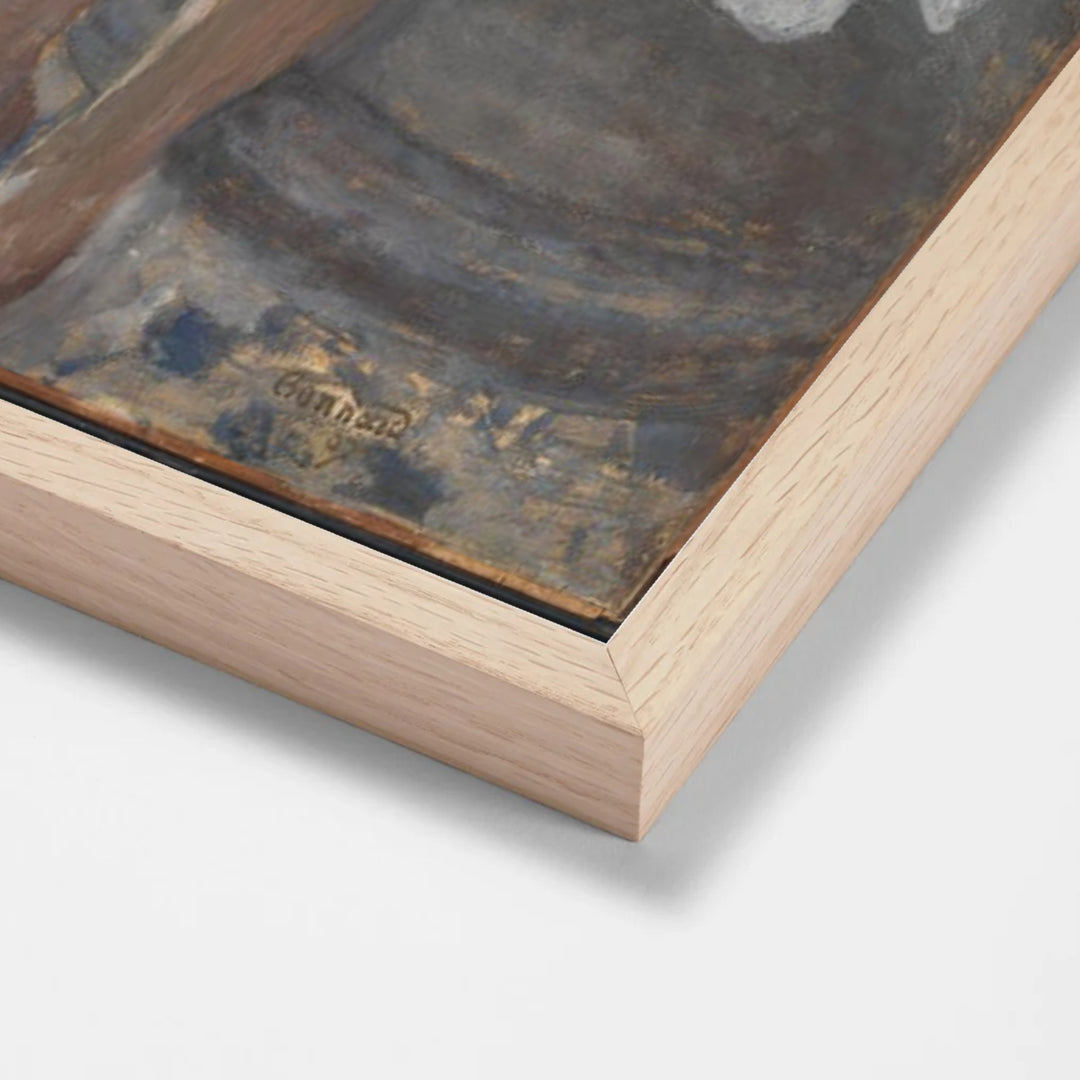 In the Bathroom by Pierre Bonnard oak stock paper frame corner detail