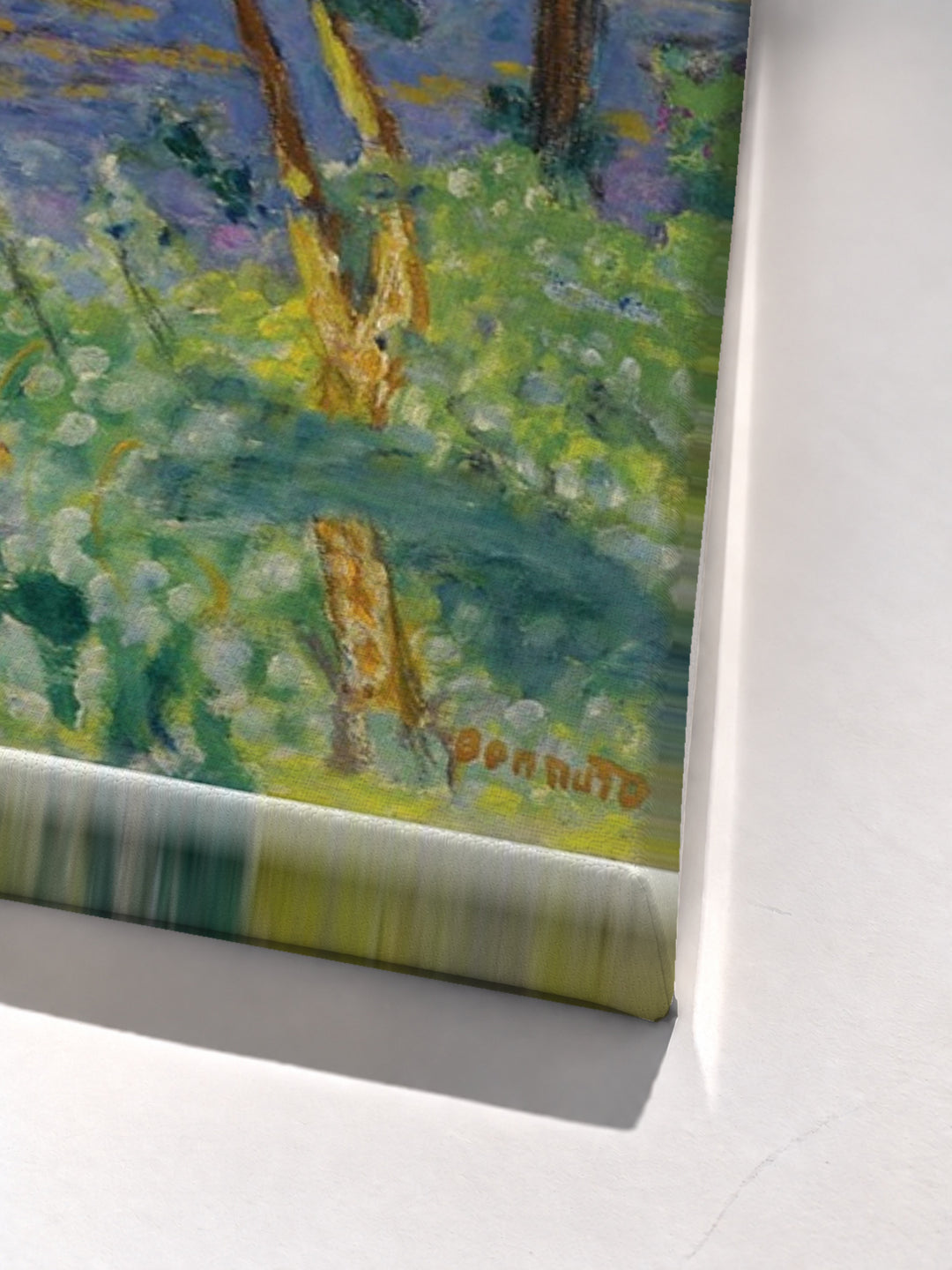 Jardin A Vernon Or Paysage Au Bord De La Seine by Pierre Bonnard stretched canvas corner detail