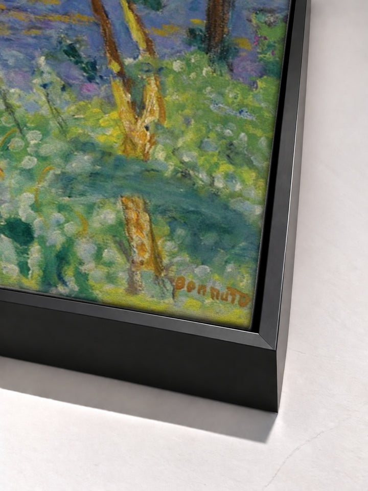 Jardin A Vernon Or Paysage Au Bord De La Seine by Pierre Bonnard black floater frame corner detail