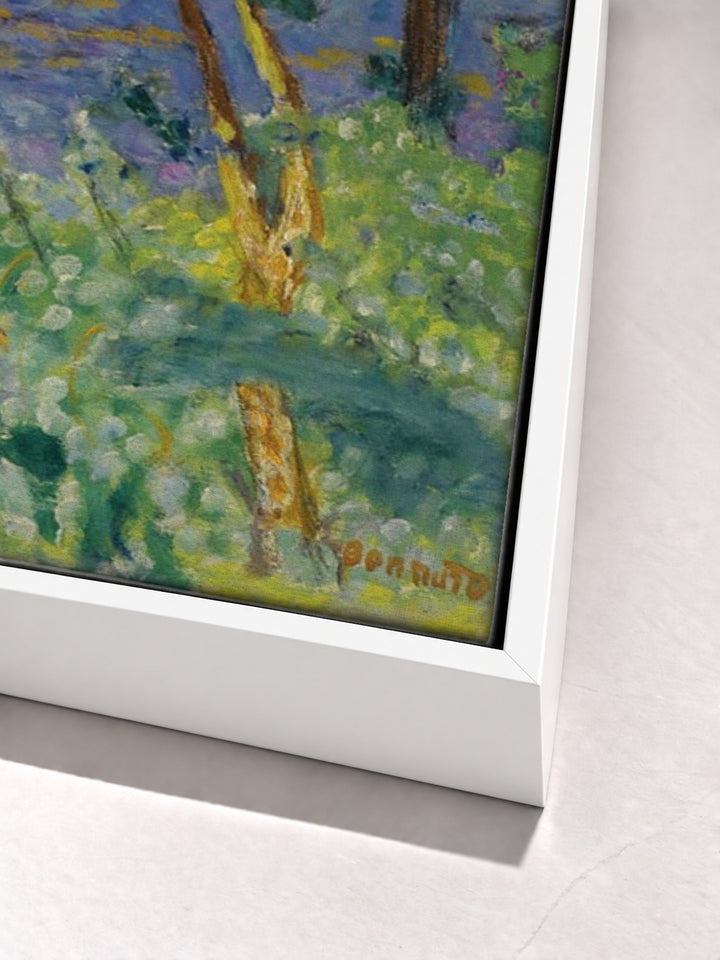 Jardin A Vernon Or Paysage Au Bord De La Seine by Pierre Bonnard white floater frame corner detail