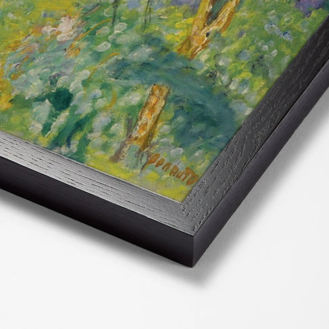 Jardin A Vernon Or Paysage Au Bord De La Seine by Pierre Bonnard black stock paper frame corner detail