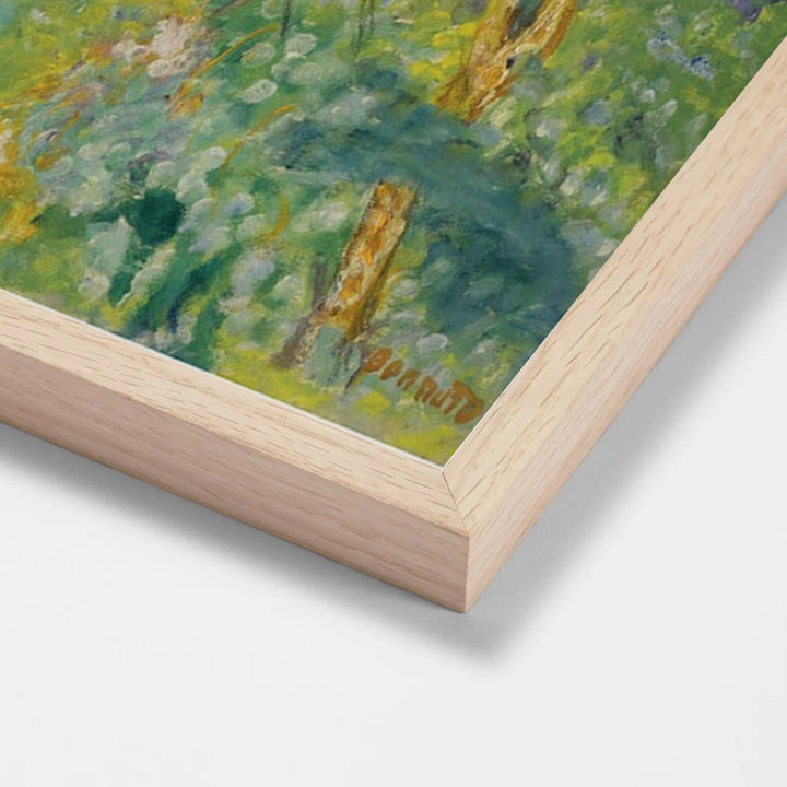 Jardin A Vernon Or Paysage Au Bord De La Seine by Pierre Bonnard oak stock paper frame corner detail