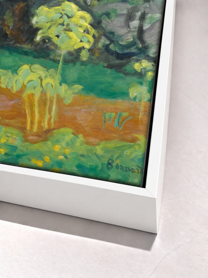 Jardin Au Bord De La Seine by Pierre Bonnard white floater frame corner detail