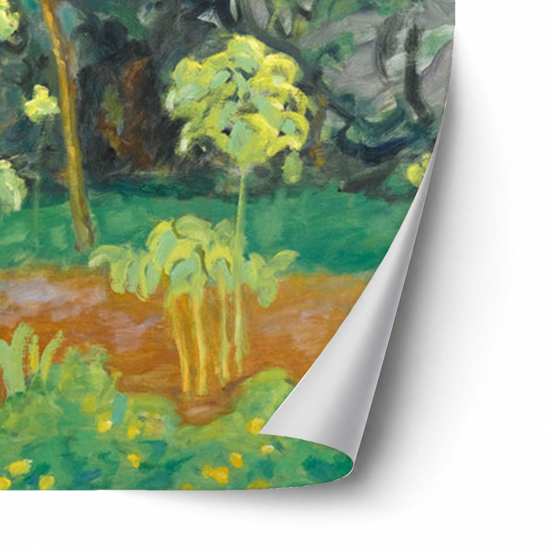 Jardin Au Bord De La Seine by Pierre Bonnard unframed paper print corner detail