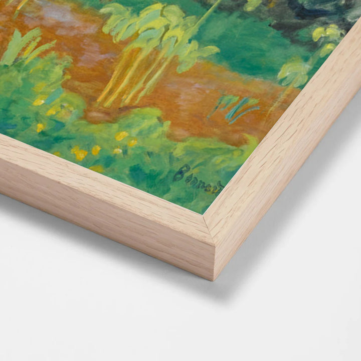 Jardin Au Bord De La Seine by Pierre Bonnard oak stock paper frame corner detail