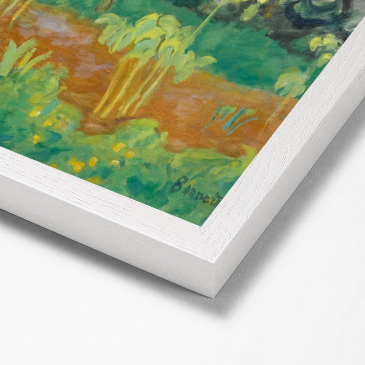 Jardin Au Bord De La Seine by Pierre Bonnard white stock paper frame corner detail