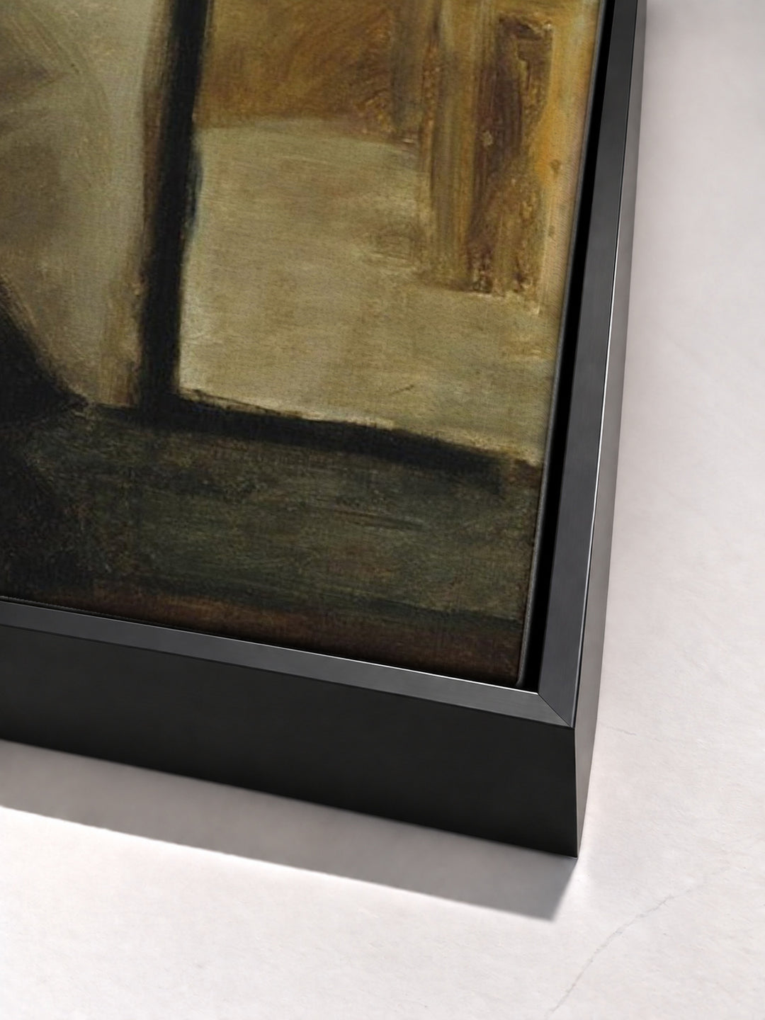 Jeune Femme Lisant, Chapeau, Fleurs by Pierre Bonnard black floater frame corner detail