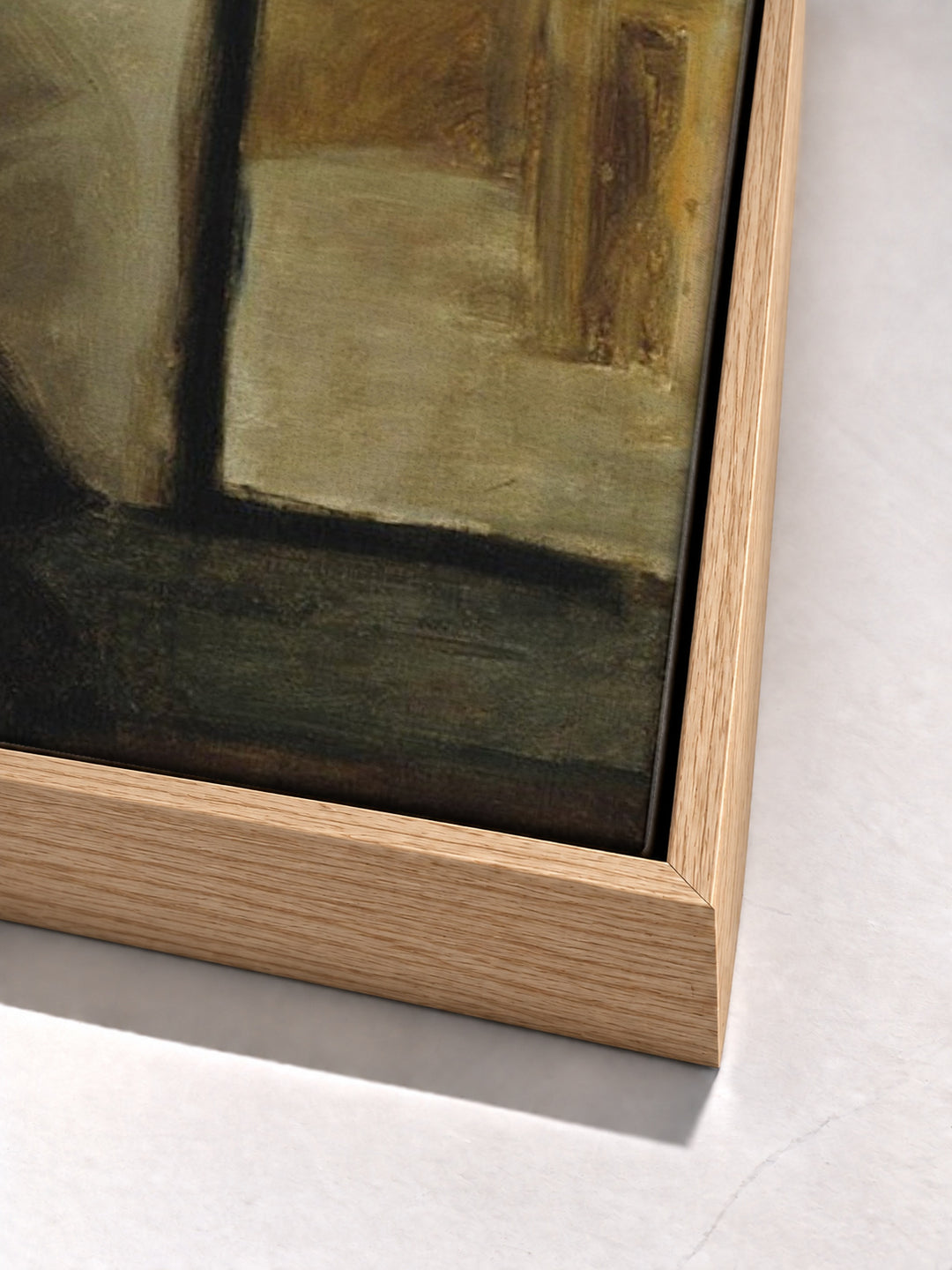 Jeune Femme Lisant, Chapeau, Fleurs by Pierre Bonnard oak floater frame corner detail