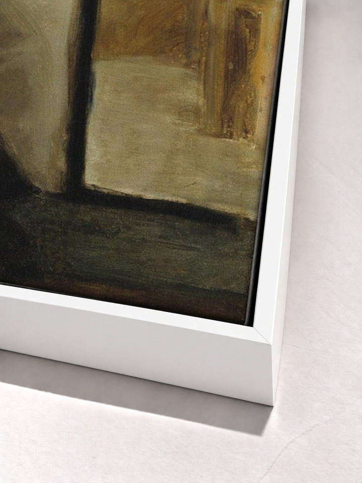 Jeune Femme Lisant, Chapeau, Fleurs by Pierre Bonnard white floater frame corner detail