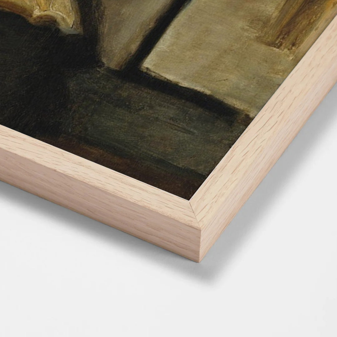 Jeune Femme Lisant, Chapeau, Fleurs by Pierre Bonnard oak stock paper frame corner detail