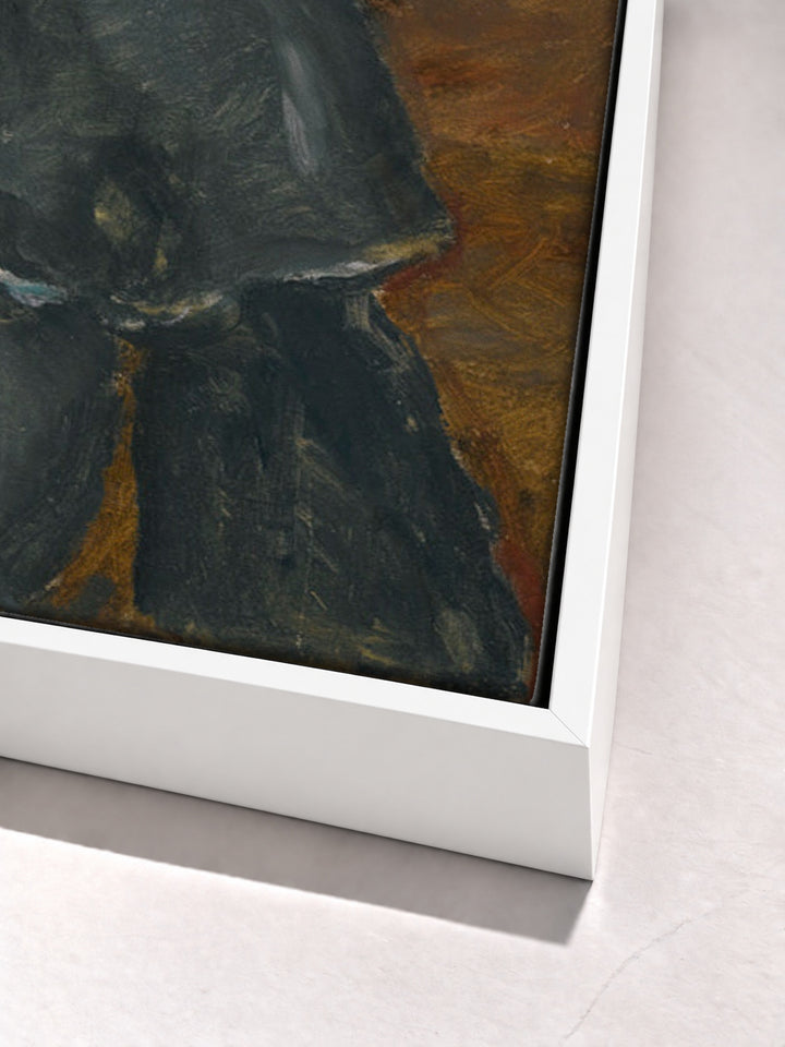 Jeune Femme, Robe Bleu by Pierre Bonnard white floater frame corner detail