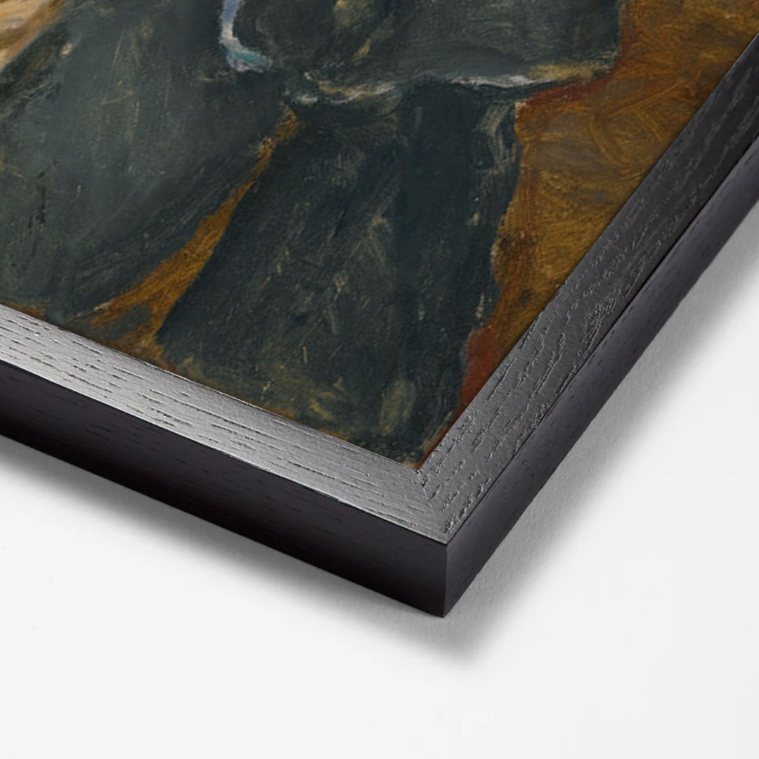 Jeune Femme, Robe Bleu by Pierre Bonnard black stock paper frame corner detail