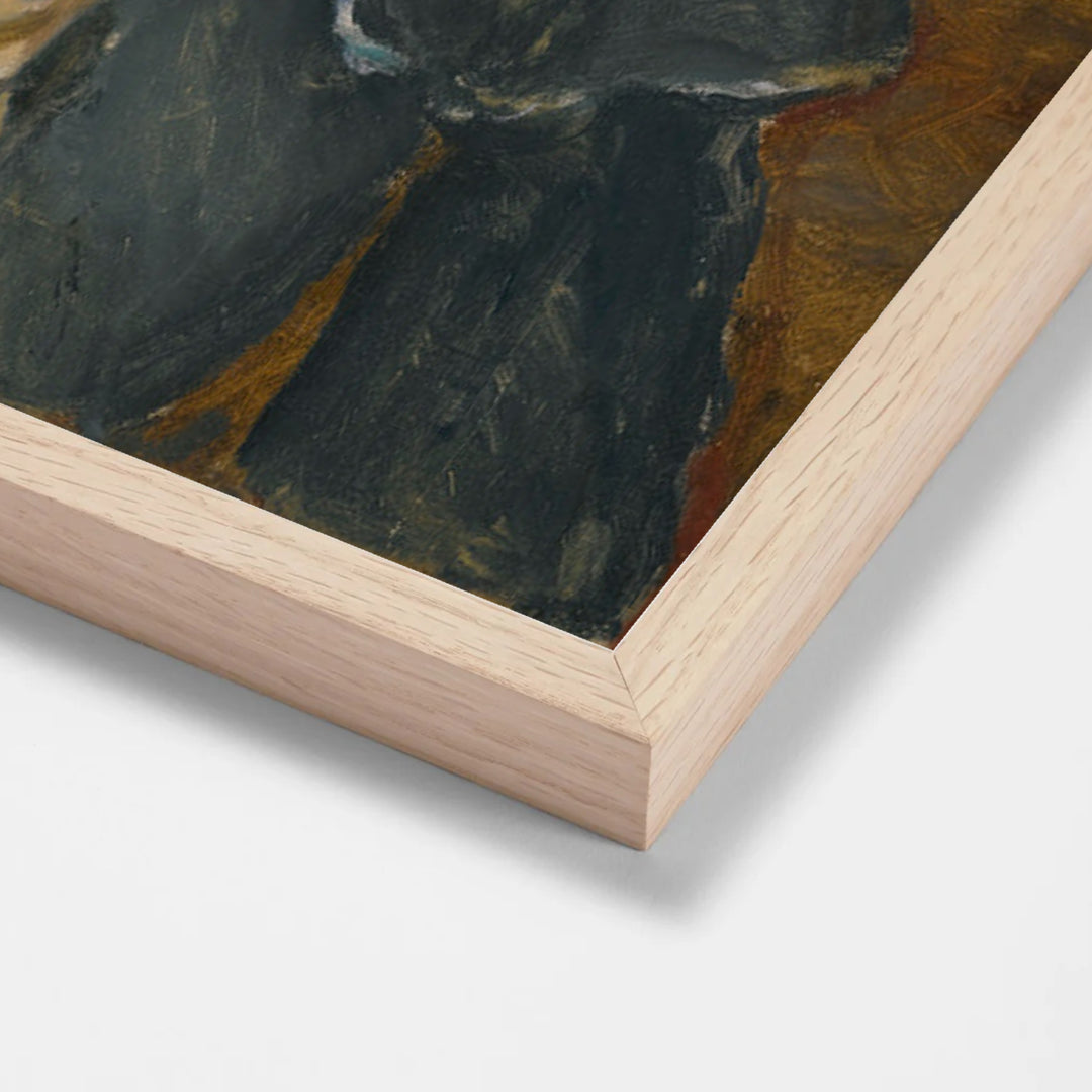 Jeune Femme, Robe Bleu by Pierre Bonnard oak stock paper frame corner detail