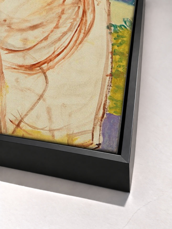 Jeunes Femmes Au Jardin by Pierre Bonnard black floater frame corner detail