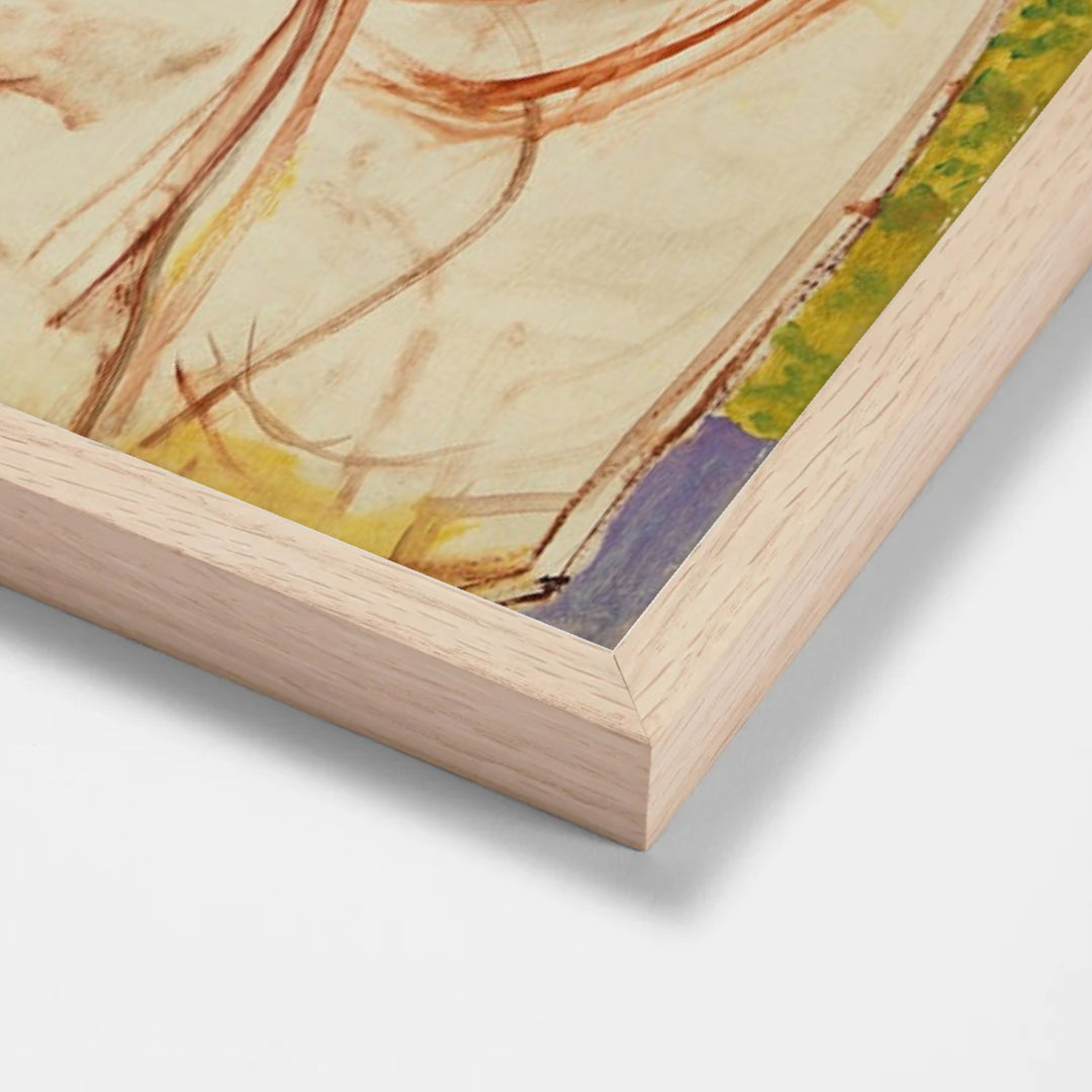 Jeunes Femmes Au Jardin by Pierre Bonnard oak stock paper frame corner detail
