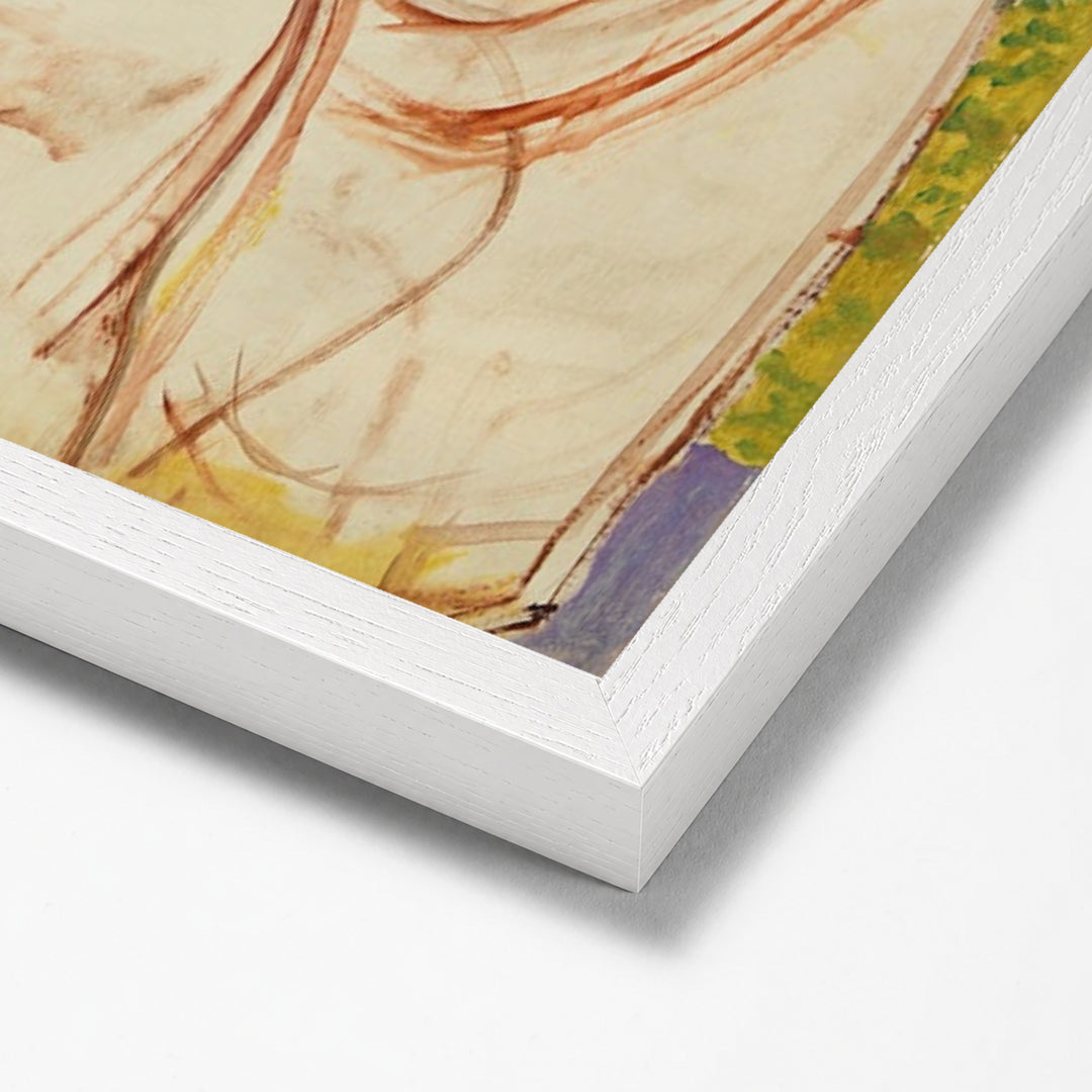 Jeunes Femmes Au Jardin by Pierre Bonnard white stock paper frame corner detail