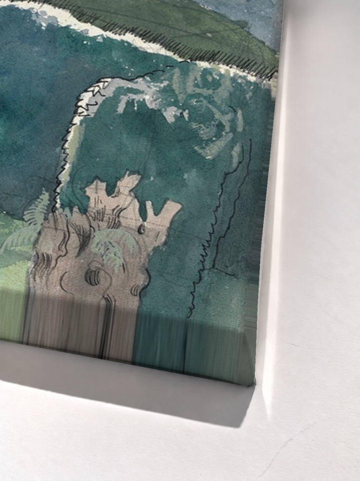 Landscape by Paul Nash stretched canvas corner detail