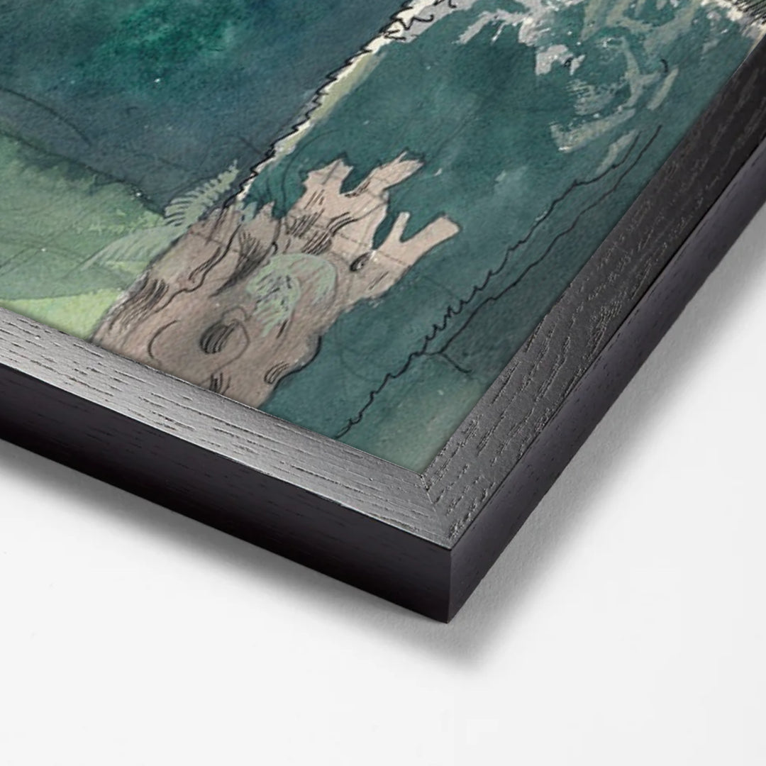 Landscape by Paul Nash black stock paper frame corner detail