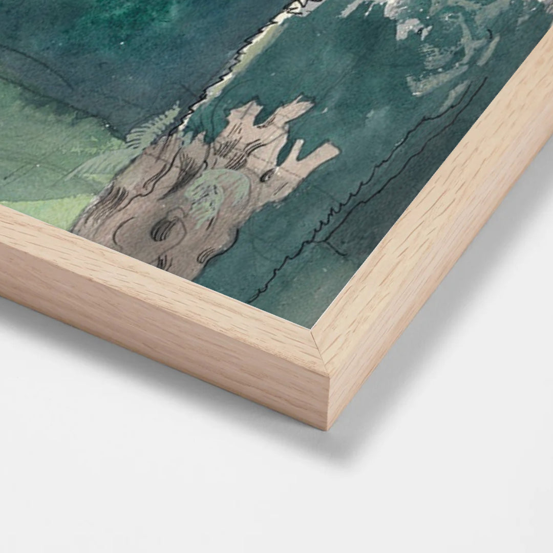 Landscape by Paul Nash oak stock paper frame corner detail