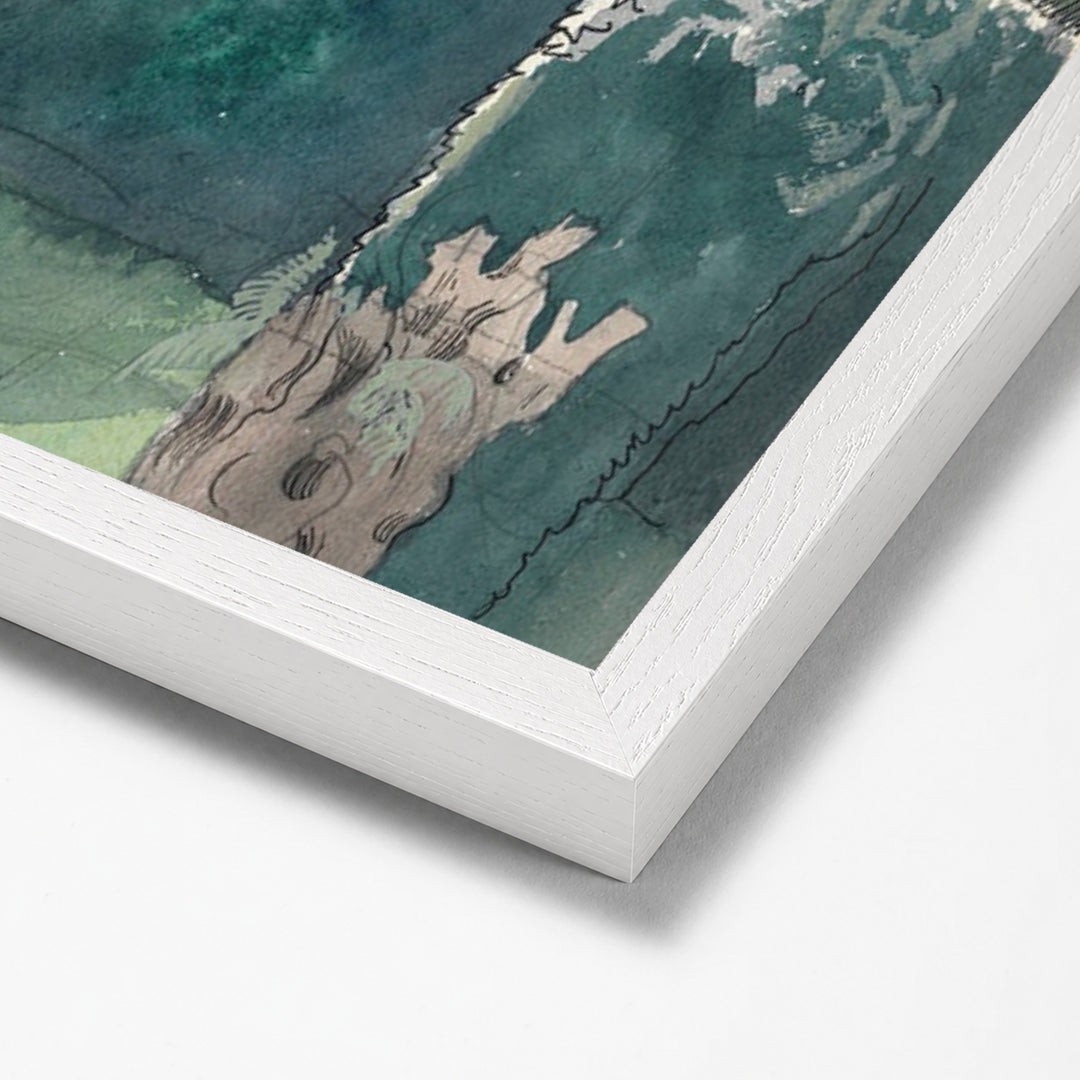 Landscape by Paul Nash white stock paper frame corner detail