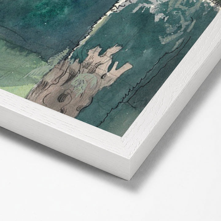 Landscape by Paul Nash white stock paper frame corner detail