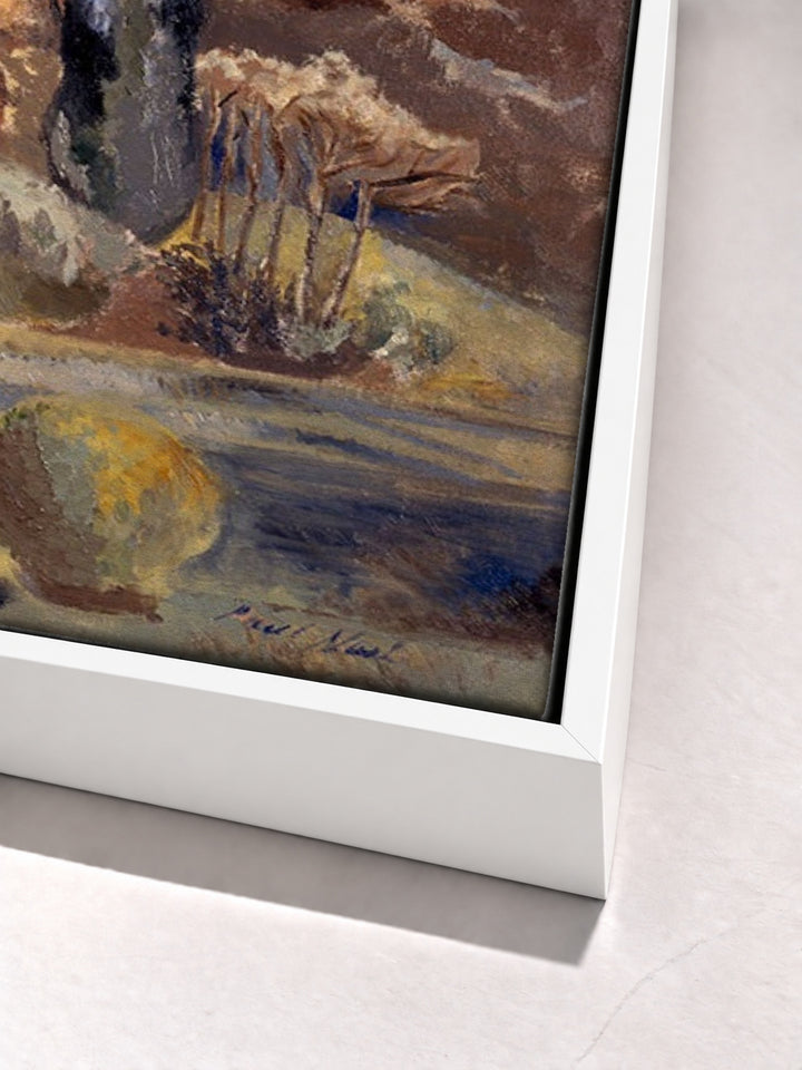 Landscape of the Moon's First Quarter by Paul Nash white floater frame corner detail