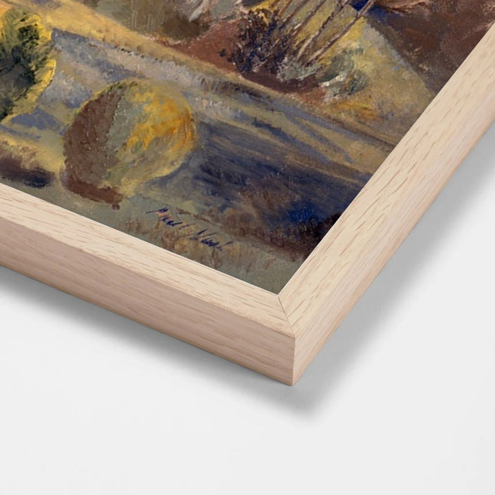 Landscape of the Moon's First Quarter by Paul Nash oak stock paper frame corner detail