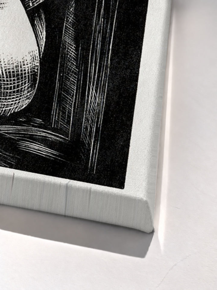 Leda by Paul Nash stretched canvas corner detail
