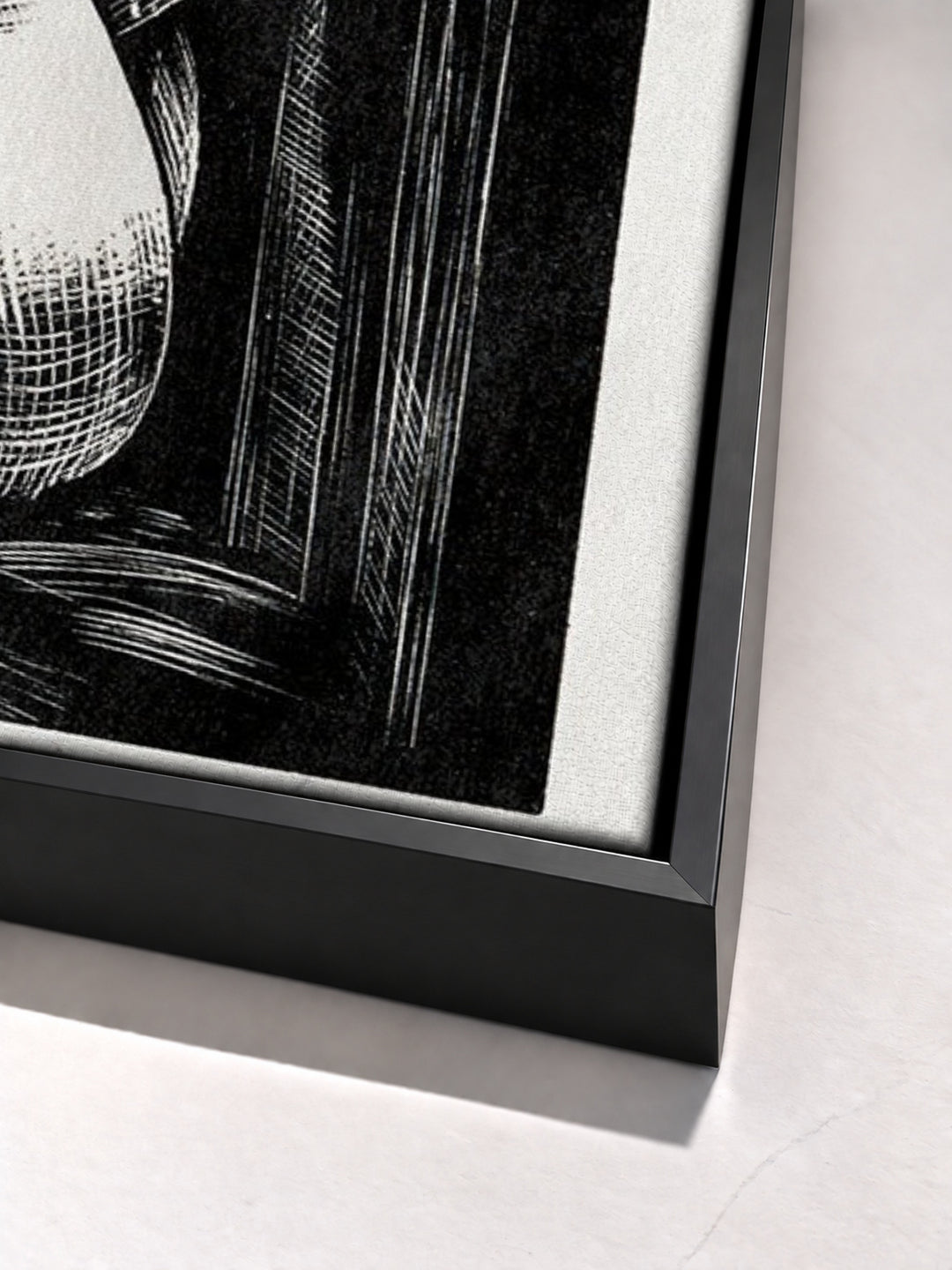 Leda by Paul Nash black floater frame corner detail