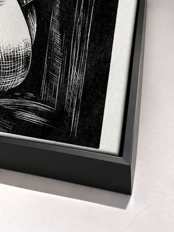 Leda by Paul Nash black floater frame corner detail