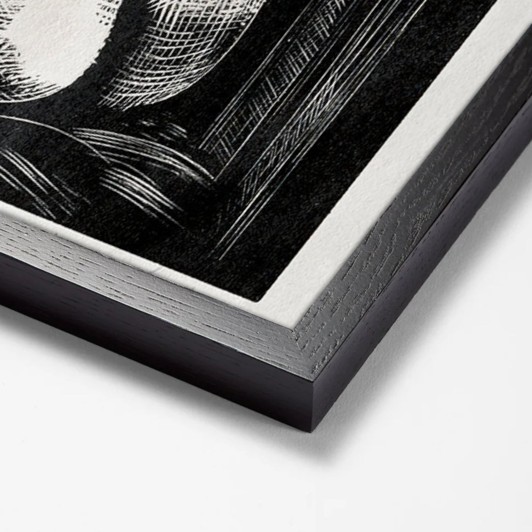 Leda by Paul Nash black stock paper frame corner detail