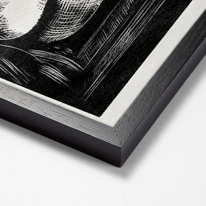Leda by Paul Nash black stock paper frame corner detail