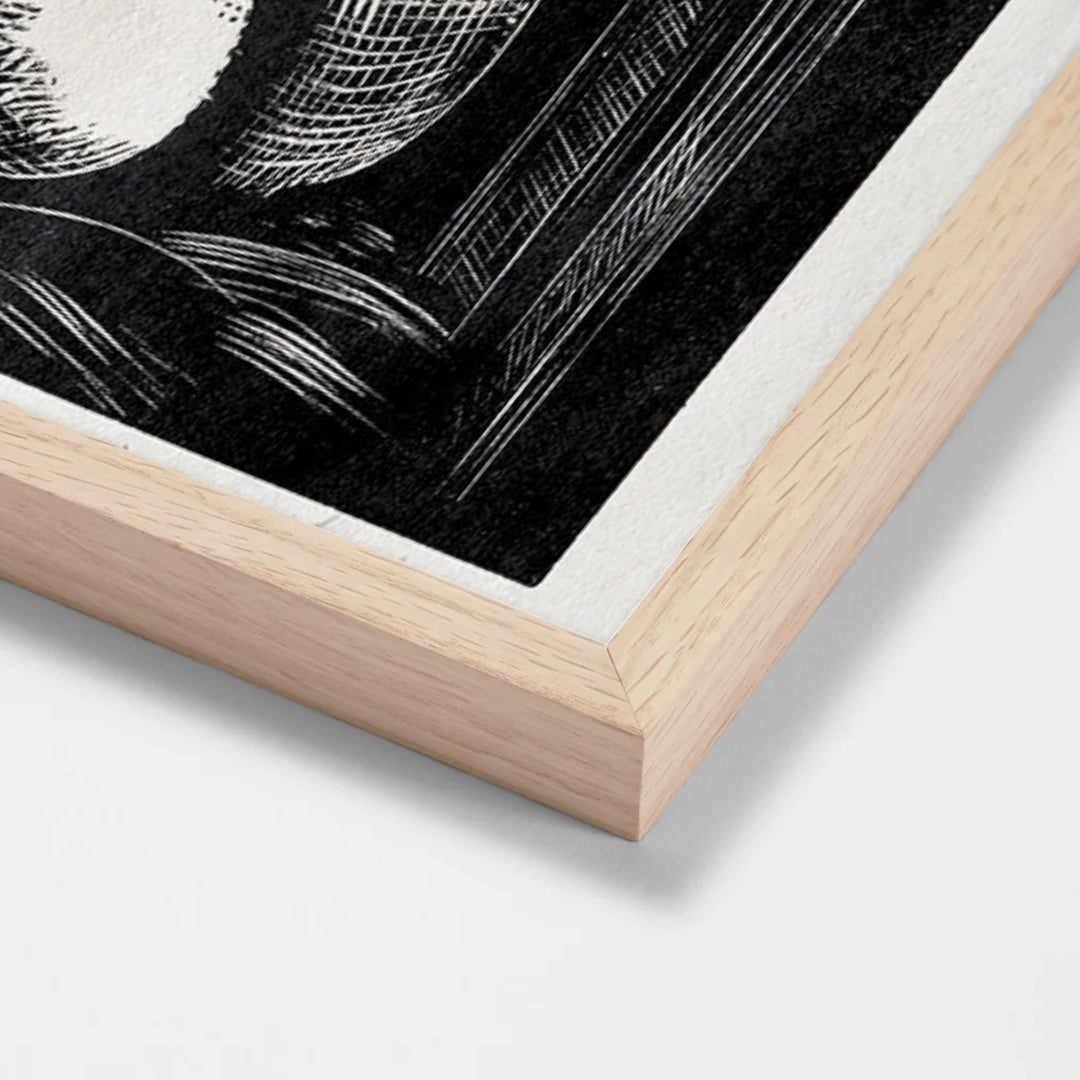 Leda by Paul Nash oak stock paper frame corner detail