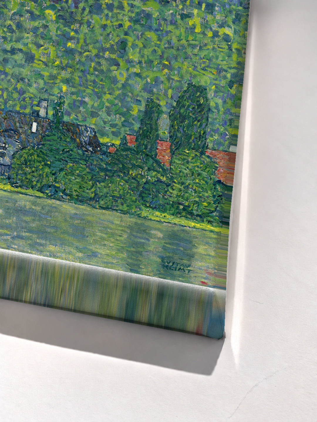 Litzlberg am Attersee by Gustav Klimt stretched canvas corner detail