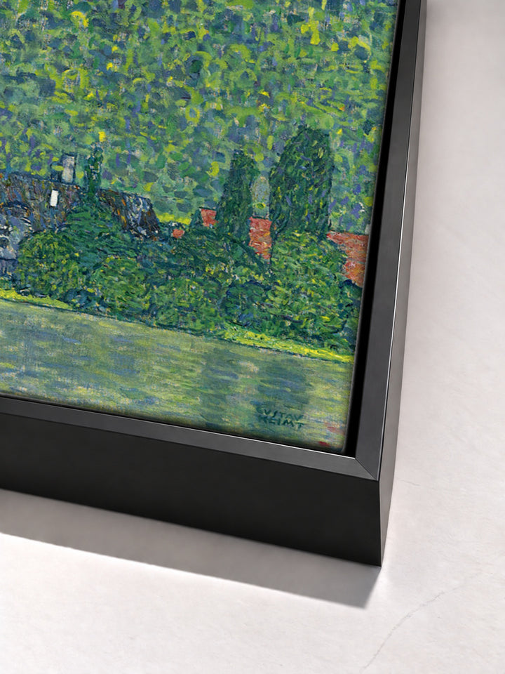 Litzlberg am Attersee by Gustav Klimt black floater frame corner detail