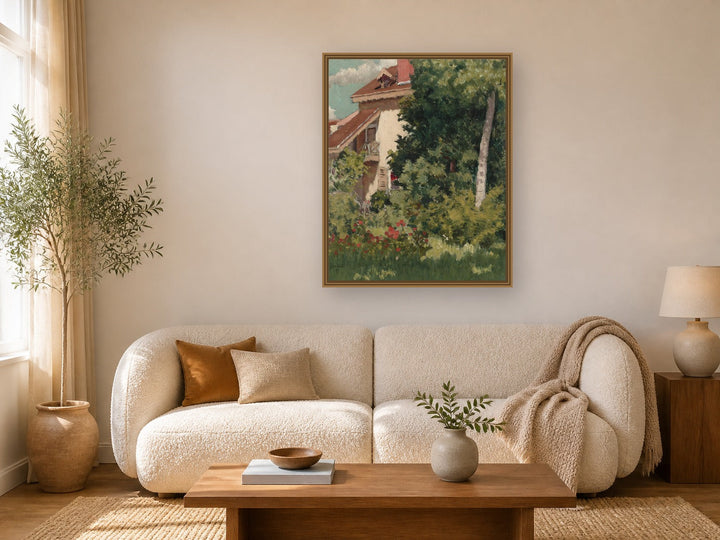 Au Grand Lemps by Pierre Bonnard framed wall art print in a living room