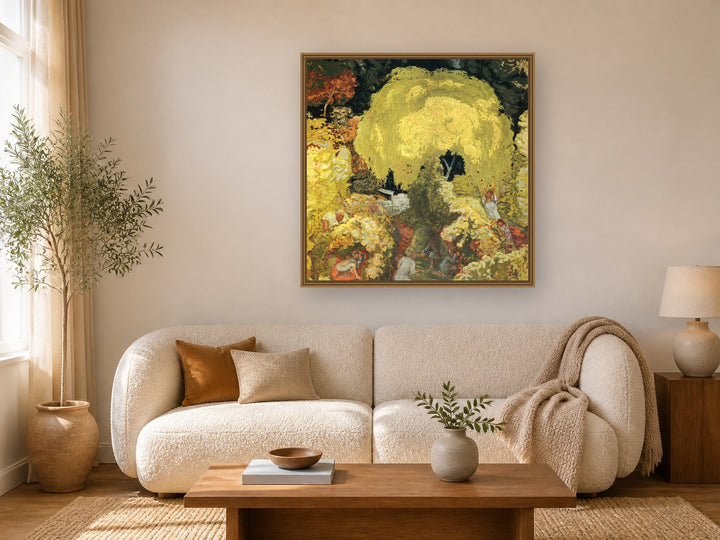 Autumn The Fruit Pickers by Pierre Bonnard framed wall art print in a living room