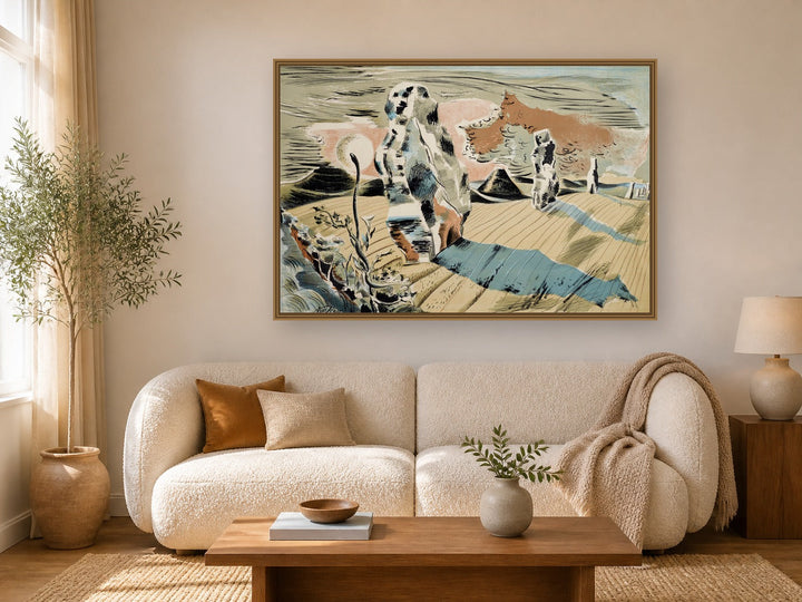 Avebury by Paul Nash framed wall art print in a living room