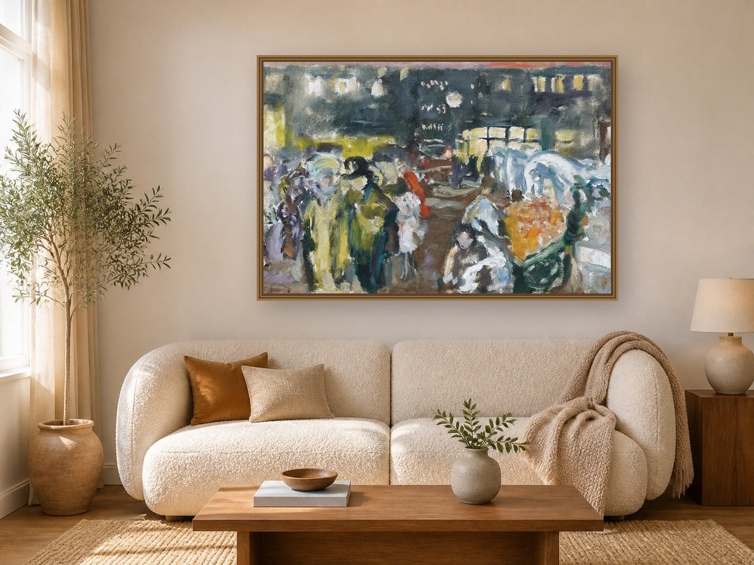 Boulevard De Clichy by Pierre Bonnard framed wall art print in a living room