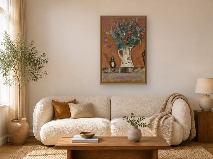 Bouquet De Cheminée by Pierre Bonnard framed wall art print in a living room