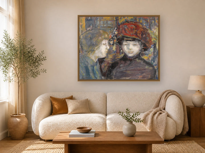 Dans La Rue, Deux Figures by Pierre Bonnard framed wall art print in a living room