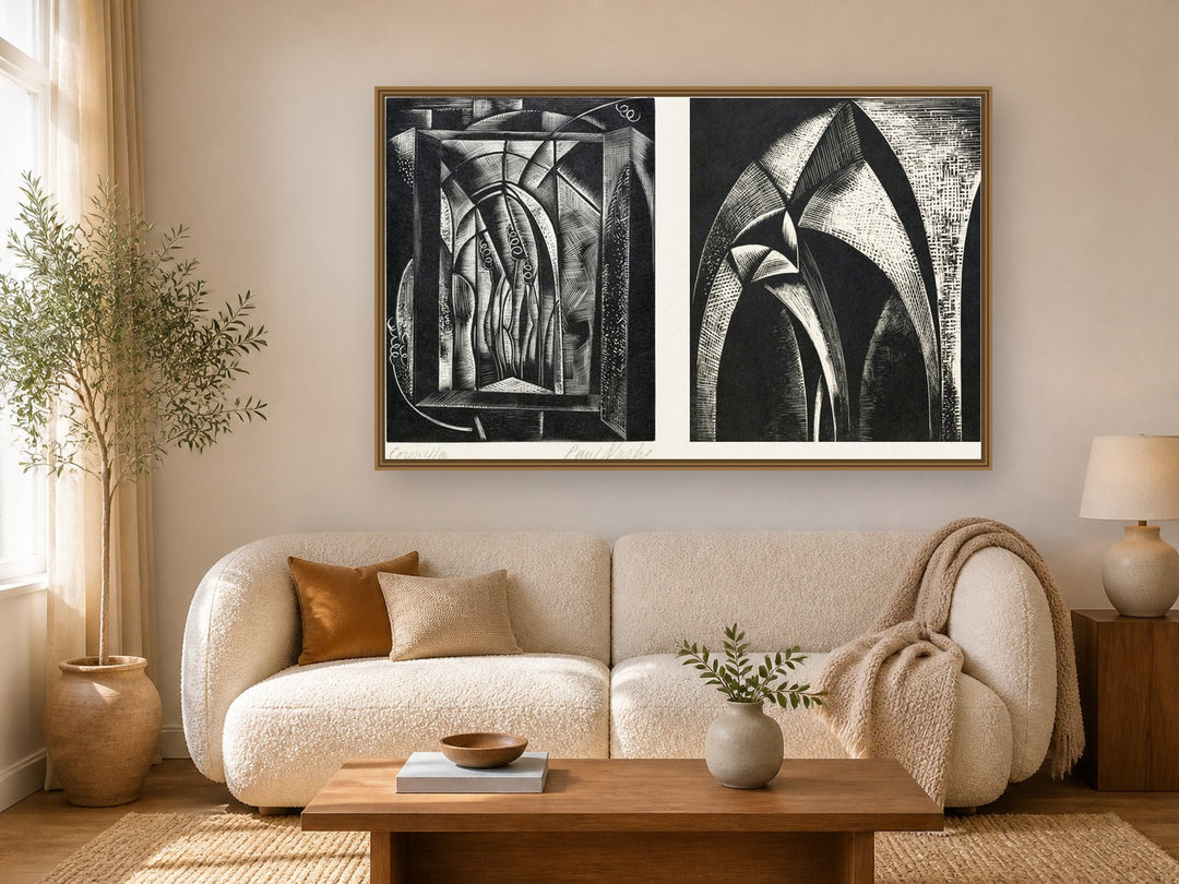 Design of arches, Coronilla by Paul Nash framed wall art print in a living room
