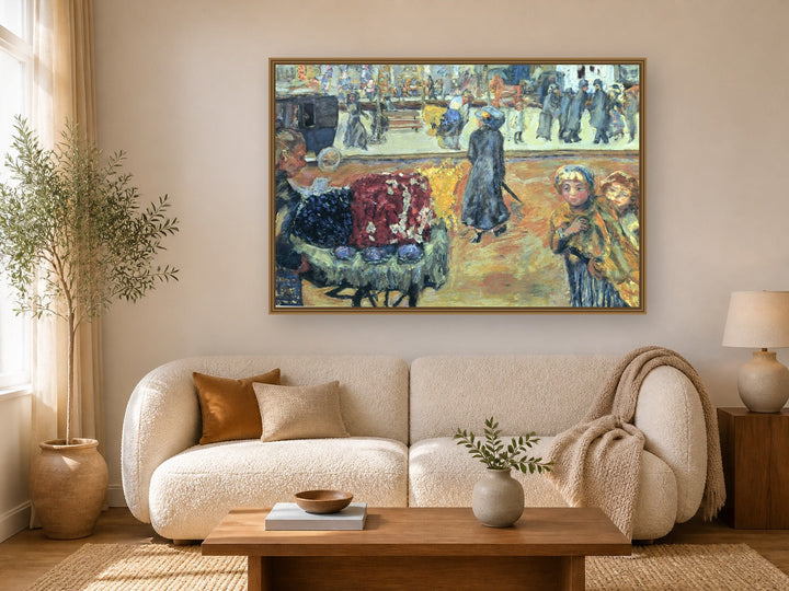 Evening In Paris by Pierre Bonnard framed wall art print in a living room