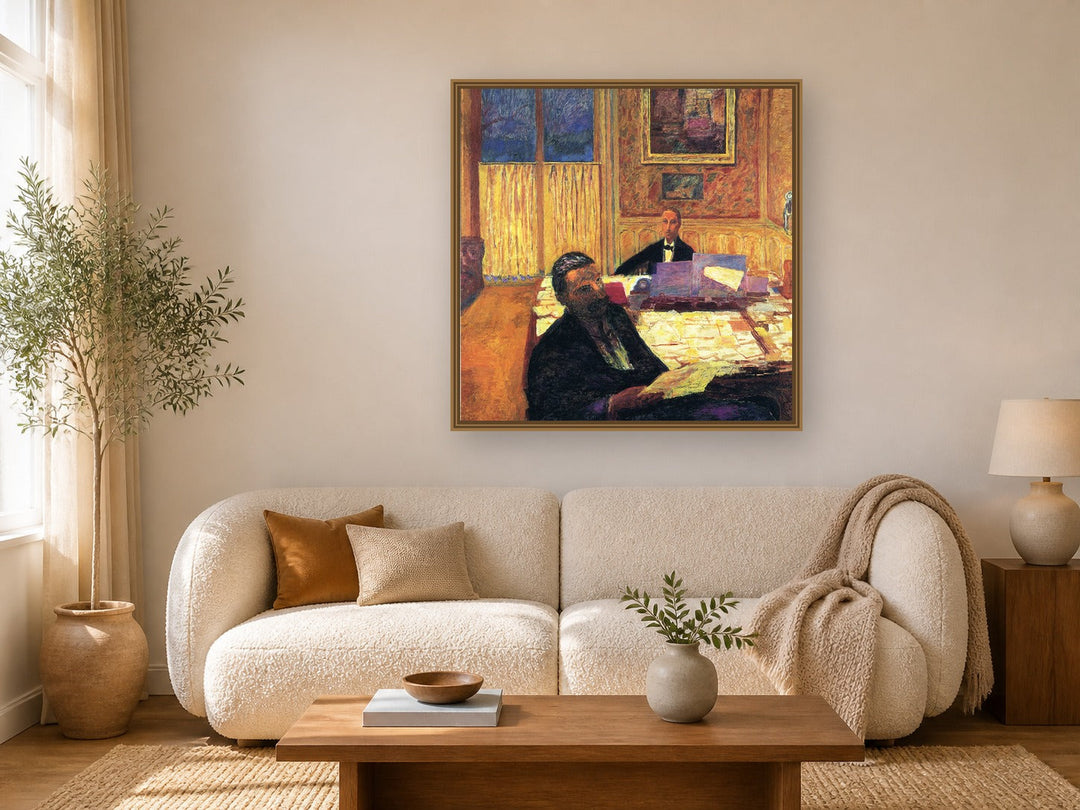Joseph Bernheim Jeune And Gaston Bernheim De Villers by Pierre Bonnard framed wall art print in a living room