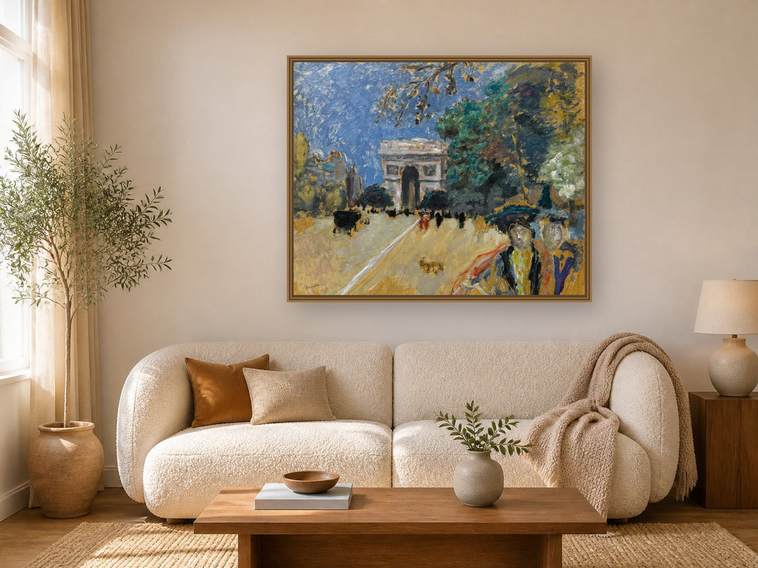 L'Arc De Triomphe by Pierre Bonnard framed wall art print in a living room