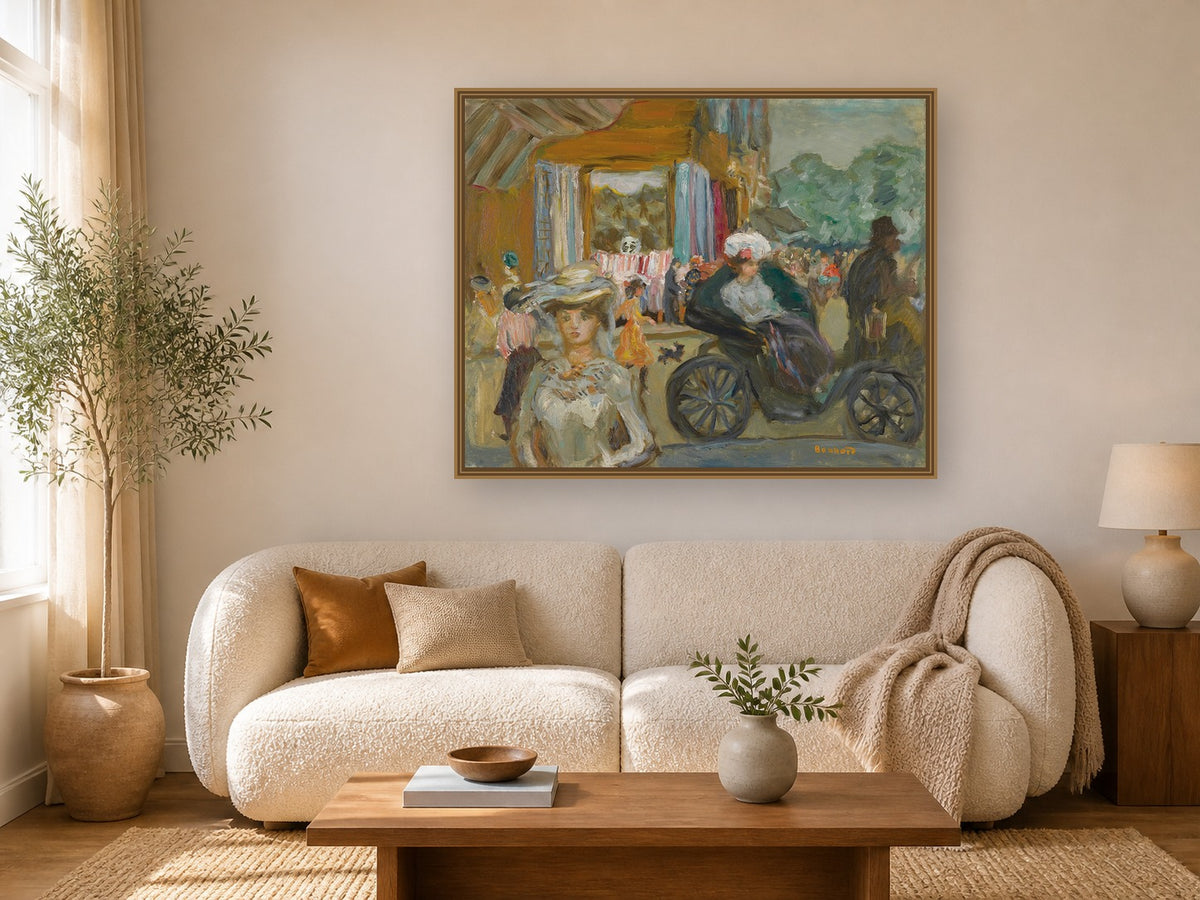 Le Fiacre by Pierre Bonnard framed wall art print in a living room