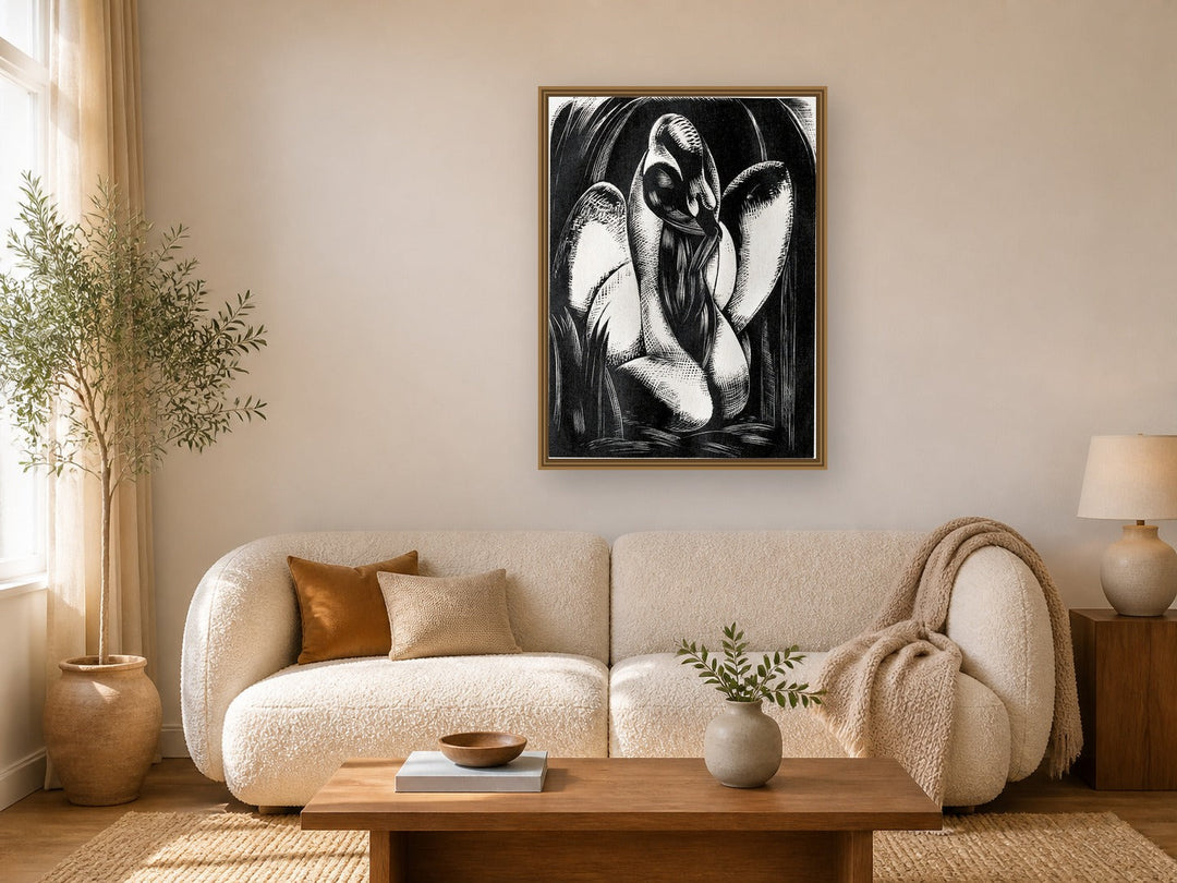 Leda by Paul Nash framed wall art print in a living room
