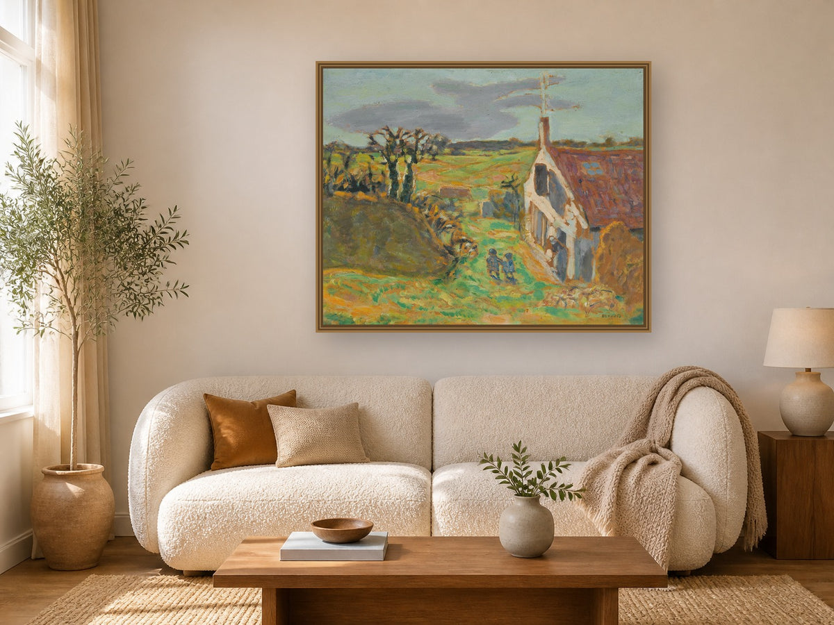 Les Deux Enfants, Vernouillet by Pierre Bonnard framed wall art print in a living room