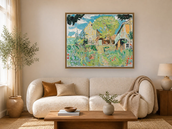 Ma Roulotte À Vernonnet by Pierre Bonnard framed wall art print in a living room