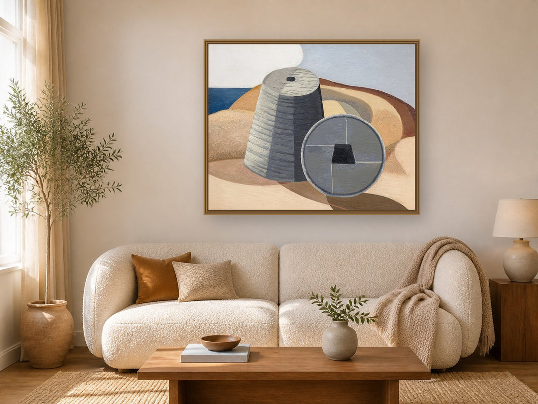 Mineral Objects by Paul Nash framed wall art print in a living room